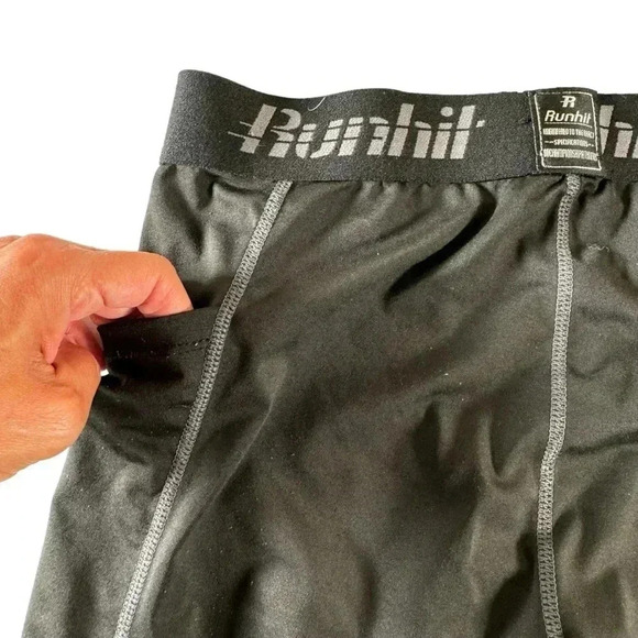 Runhit Boys Leggings Elastic Waist Medium Black Sports Football Baseball Soccer - Picture 11 of 13